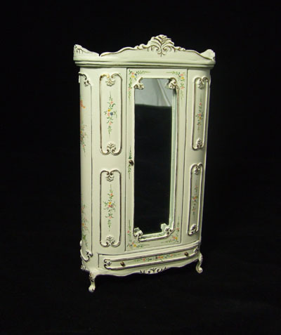 CA031-06, 1" Scale White handpainted Armoire - Click Image to Close